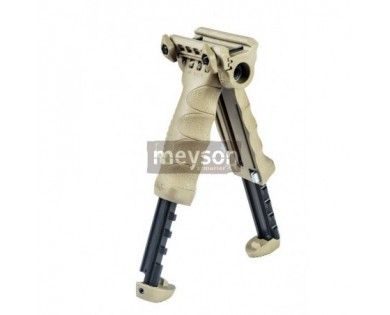 Poignée tactique Bipod Fab Defense avec bipied télescopique TAN 