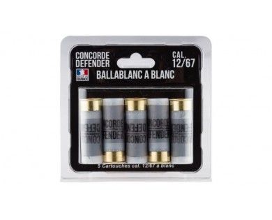 5 Balles à blanc calibre 12/67 