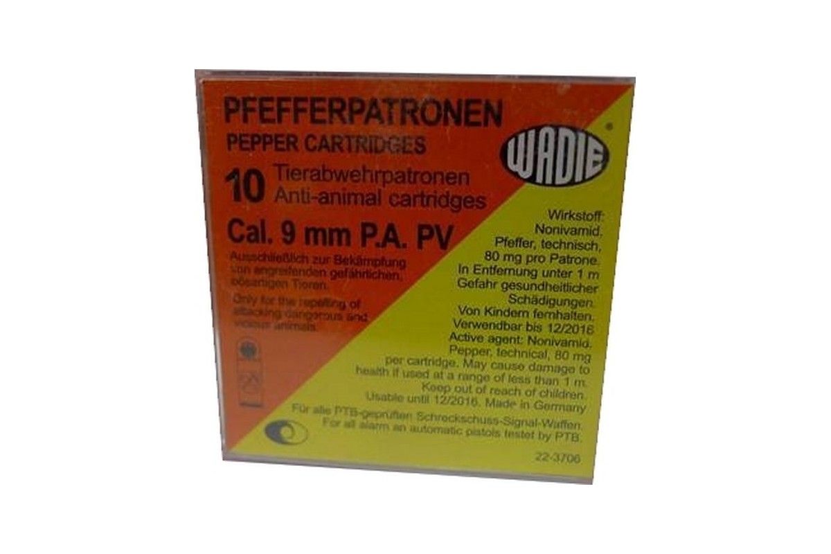 Boîte de 10 cartouches 9mm PAK au poivre URAMEX Boîte de 10 cartouches 9mm PAK au poivre URAMEX