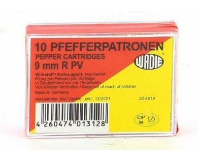 Boîte de 10 cartouches 9mm R au poivre URAMEX 