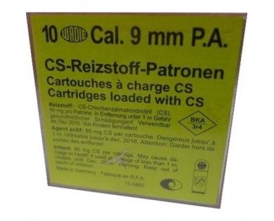 Boîte de 10 cartouches 9mm gaz CS Umarex 