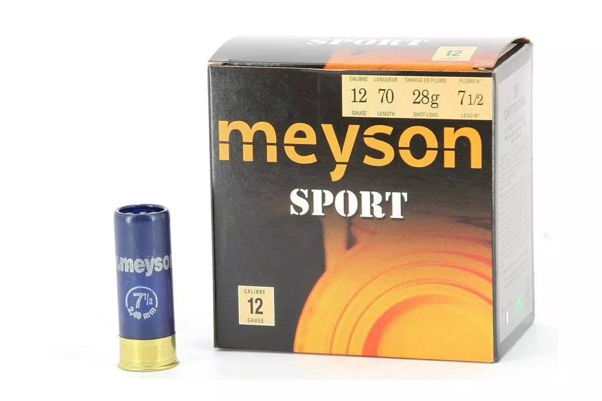 1 boîte de 25 Cartouches Meyson Sport 28 grammes 7.5 calibre 12 