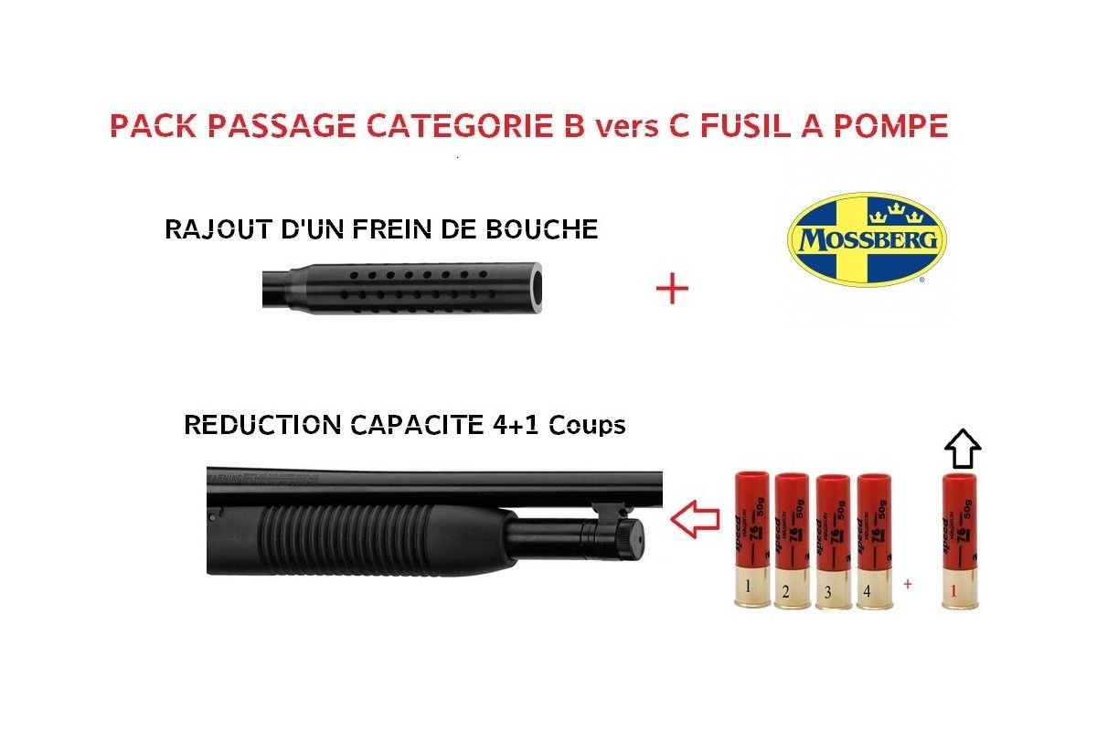 Pack de transformation Fusil à pompe catégorie B ves catégorie C Mossberg 
