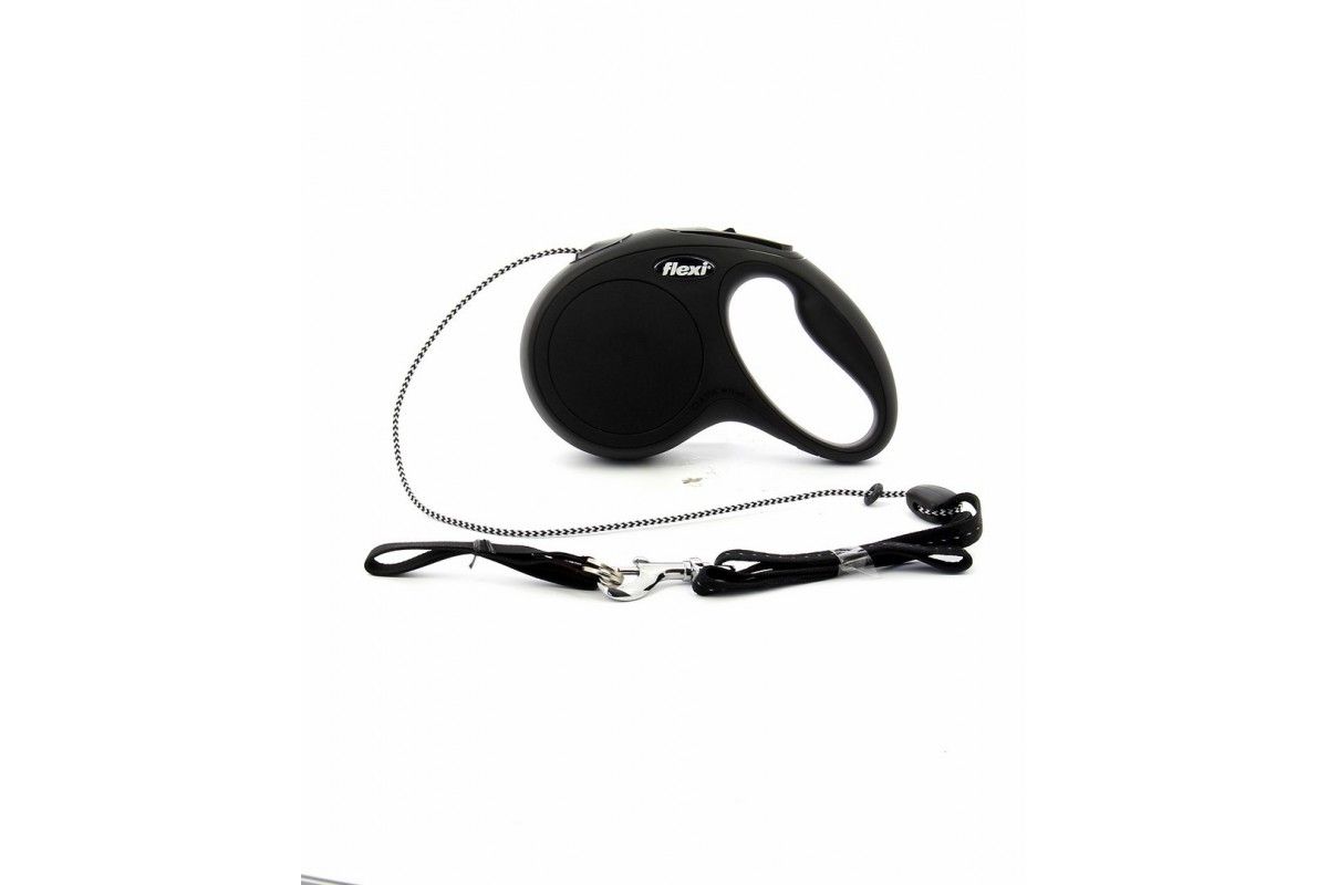 Laisse de taille médium Flexi NOIR 5m de corde 