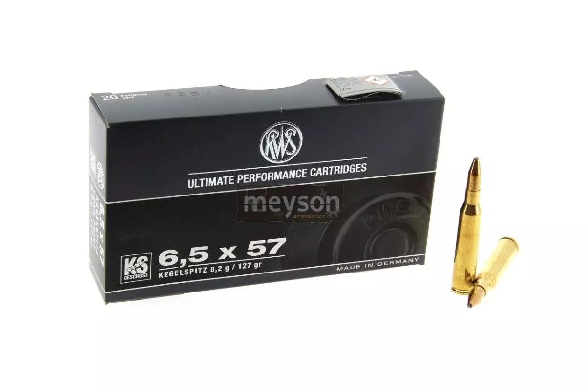 Munitions RWS Calibre 6.5 X 57 Ks 8,2g 