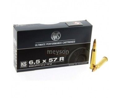 Munitions RWS Calibre 6.5 X 57 R Ks 8.2g 