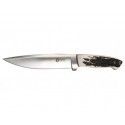 Couteau Relincho - Lame 128mm - Manche Bois de cerf - Etui cuir Böker 