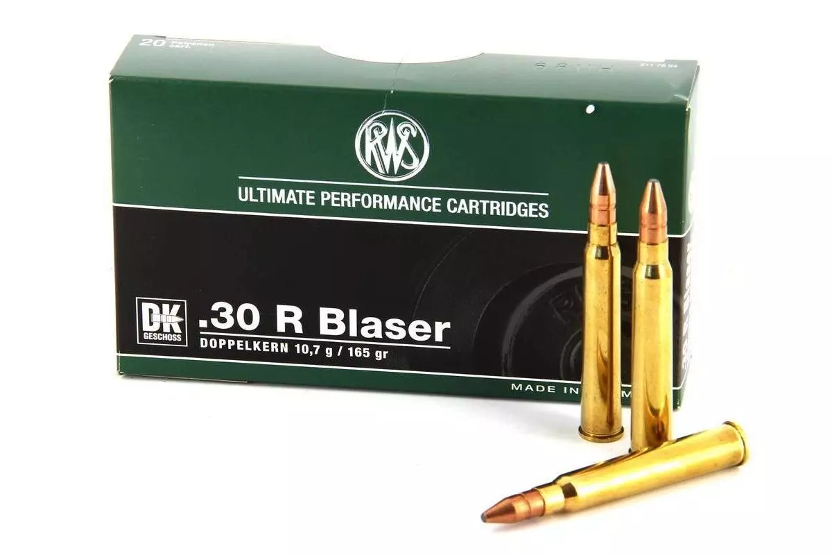 Munitions RWS DK calibre 30 R Blaser – 165 grains 