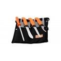 Butcher Set grand gibier 3 couteaux fixes - Aiguiseur - Trousse Cordura 