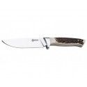 Couteau Hunter - Lame 120mm - Manche Bois de cerf - Etui cuir Böker 