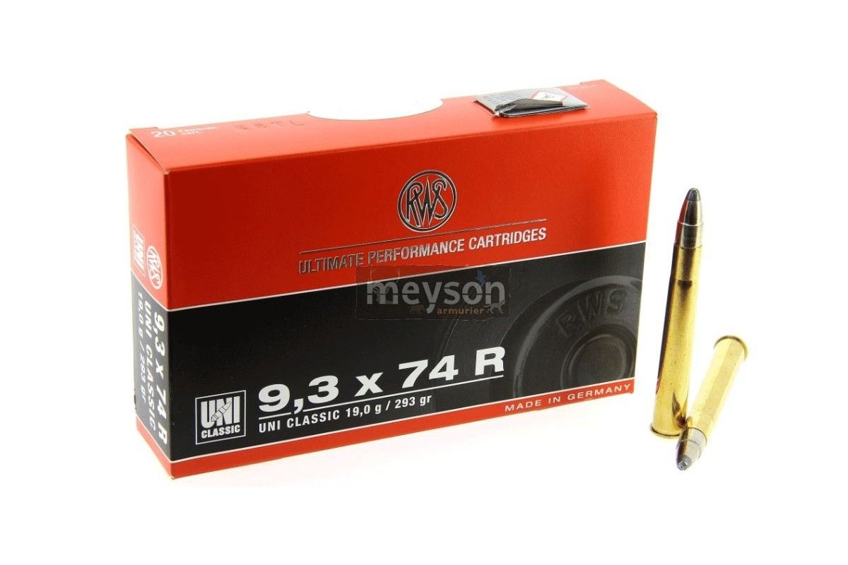 Munitions De Grande chasse RWS 9,3x74r Uni 19g 293 Grains Munitions De Grande chasse RWS 9,3x74r Uni 19g 293 Grains
