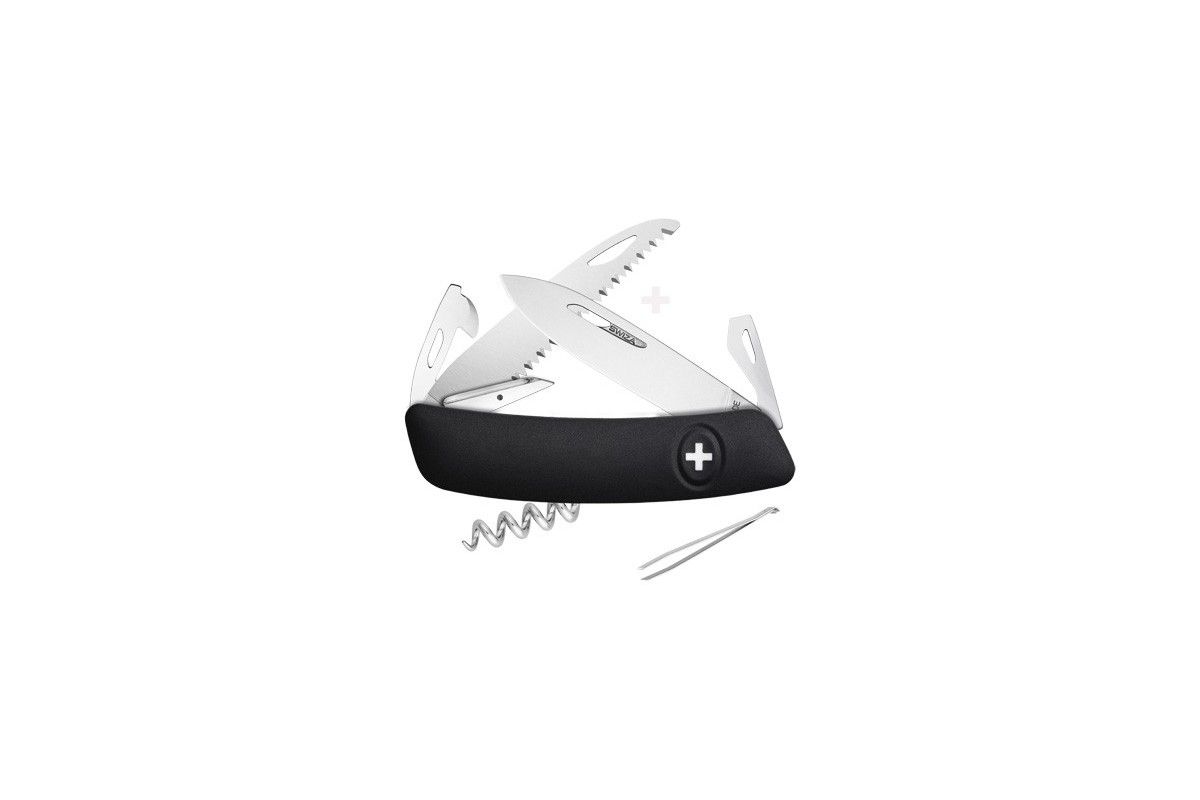Couteau Suisse Swiza 12 fonctions avec scie - D05 Noir Couteau Suisse Swiza 12 fonctions avec scie - D05 Noir