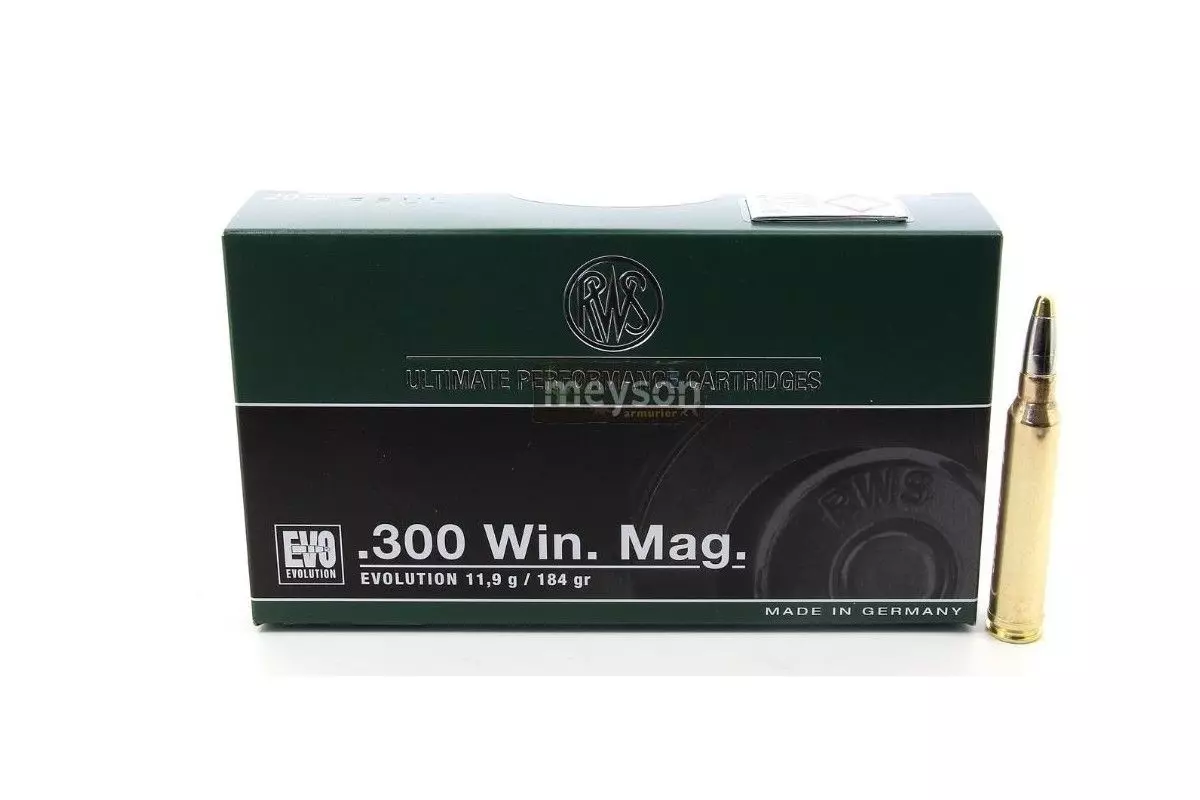 Munitions RWS Calibre 300 Win 184 grains Mag Evo 