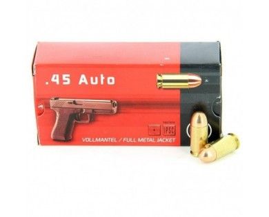 Munitions Geco FMJ calibre 45 ACP 230 grs boîte de 50 