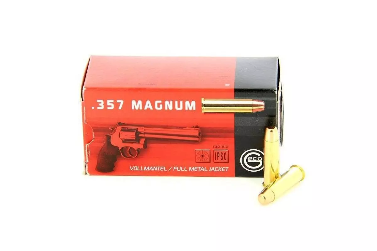 Munitions Geco FMJ calibre .357 Mag 158 grs boîte de 50 