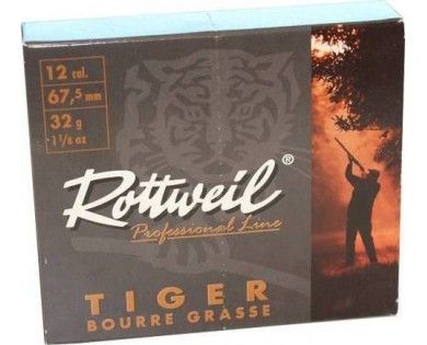 Cartouches de chasse Rottweil TIGER Bourre Grasse Calibre 12 