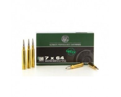 Munitions de grande chasse RWS en calibre 7x64 Evolution Green 8,2g 