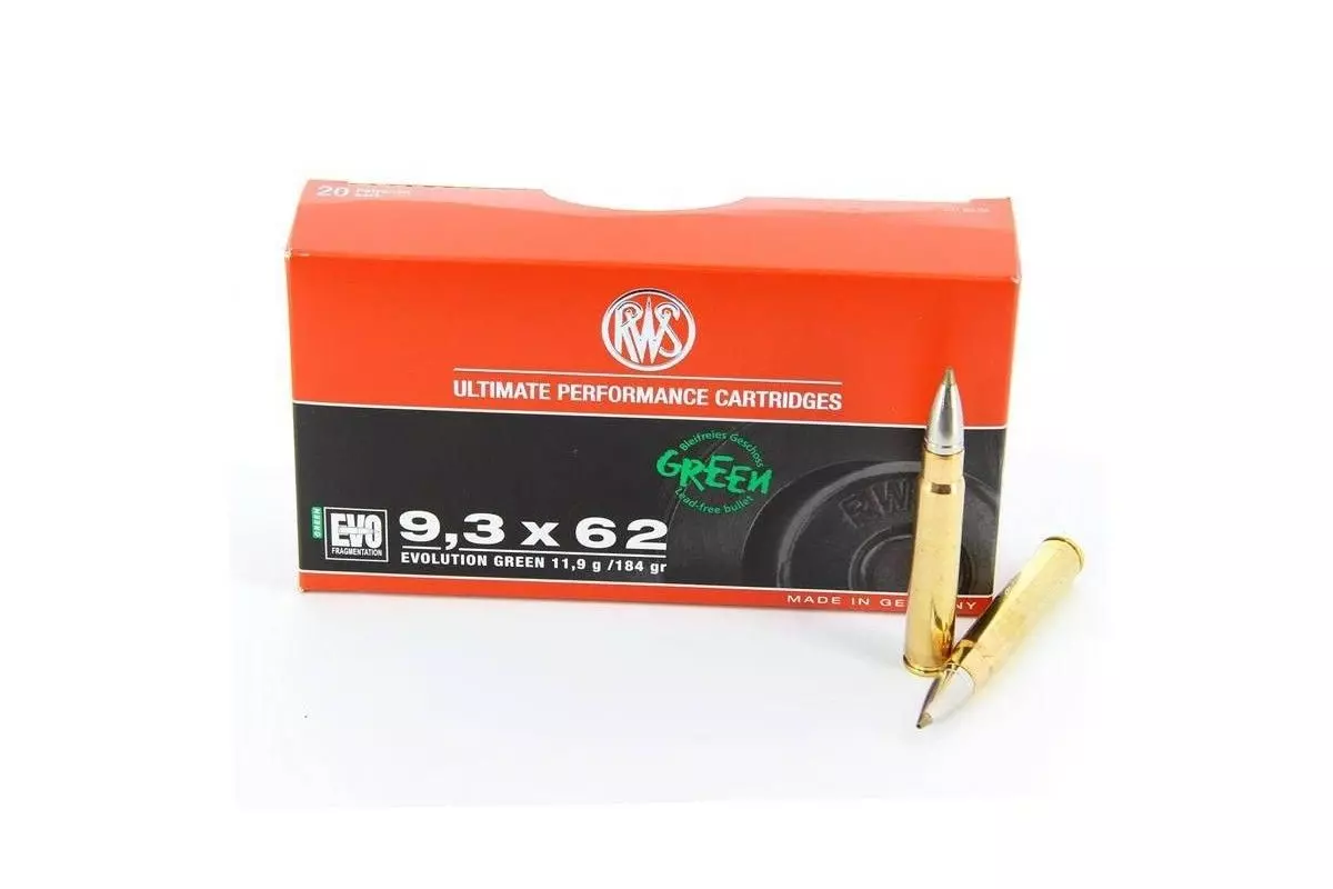 Munitions RWS Evo Green calibre 9,3x62 – 184 grains 