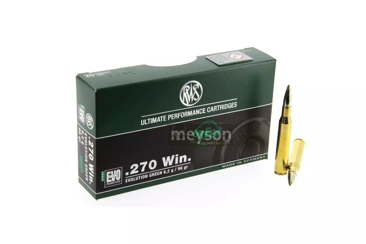 Munitions calibre 270 Win RWS Evo Green 