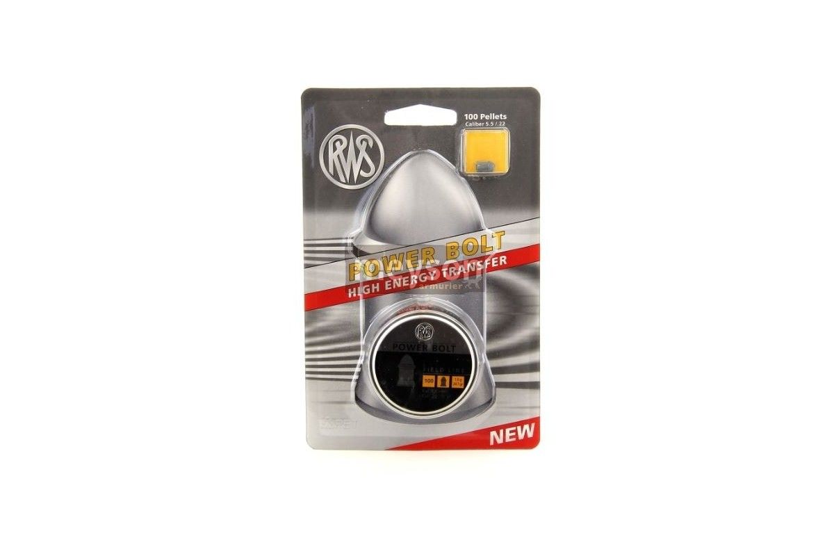 Plombs RWS Power Bolt - 100 plombs calibre 5.5mm Plombs RWS Power Bolt - 100 plombs calibre 5.5mm
