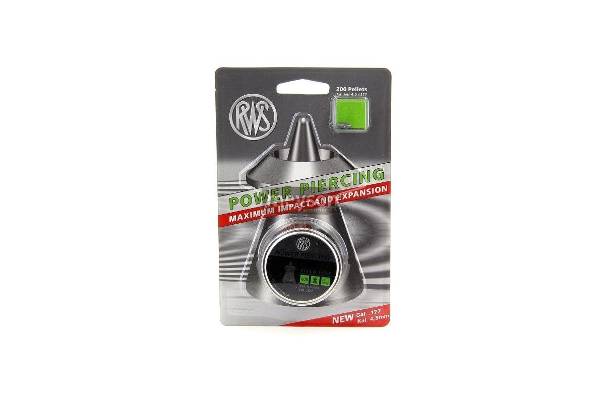 Plombs RWS Power PIERCING - 200 plombs Calibre 4.5 mm Plombs RWS Power PIERCING - 200 plombs Calibre 4.5 mm