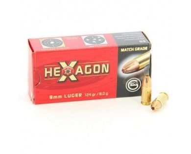 Munitions Geco Hexagon 9x19 mm 124 grs boîte de 50 