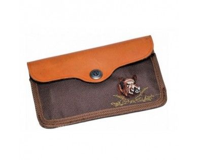 Pochette A BALLE CUIR VACHETTE BRODEE SANGLIER 10 TUBES JANUEL 