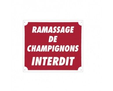 Panneau ''Ramassage de champignons interdit'' 30 x 25 cm 