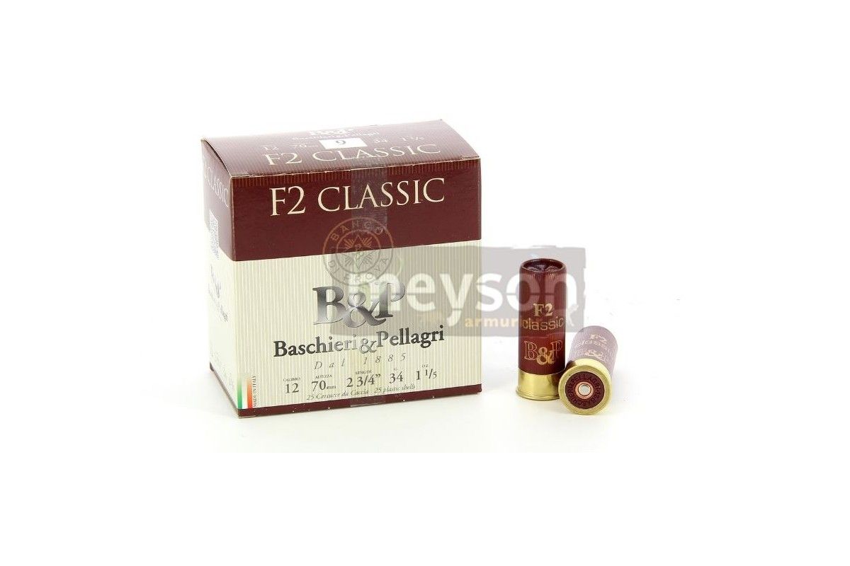 Cartouches B&P F2 CLASSIC BJ calibre 12/70 34g Cartouches B&P F2 CLASSIC BJ calibre 12/70 34g
