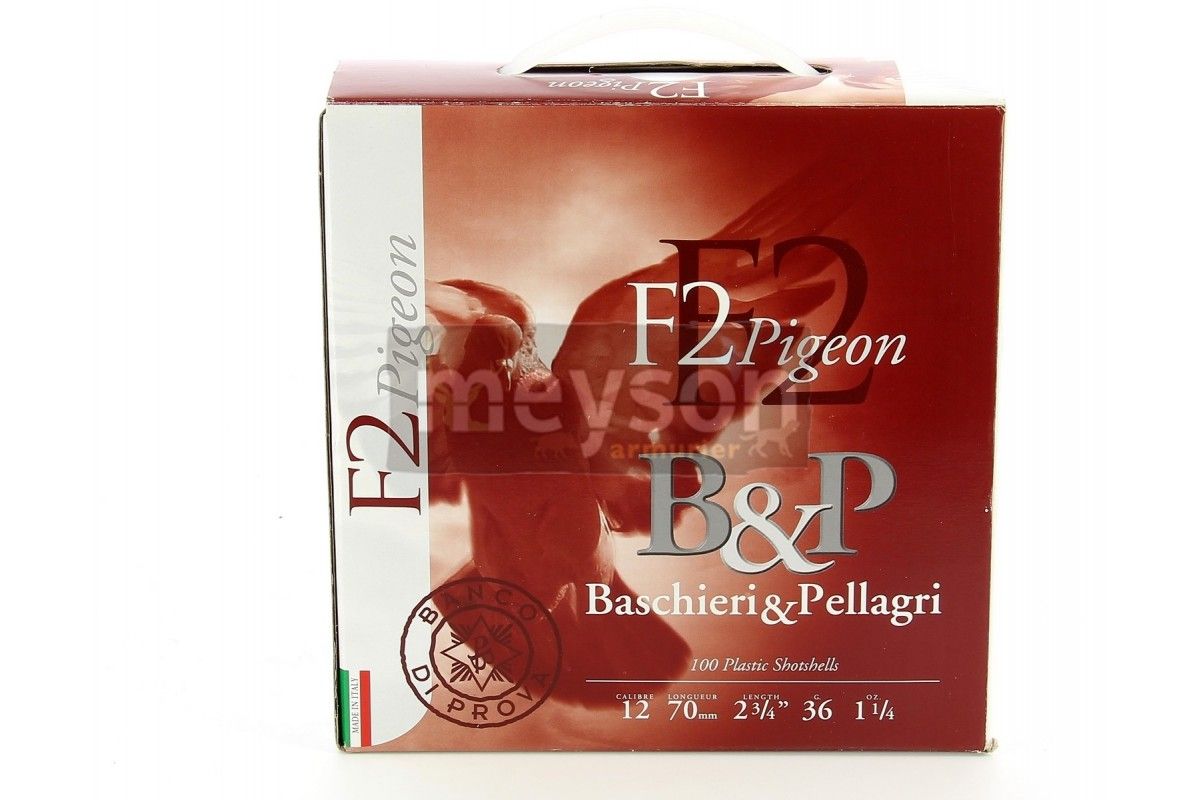 Pack de 100 Cartouches B&P F2 PIGEON BJ calibre 12/70 36g Pack de 100 Cartouches B&P F2 PIGEON BJ calibre 12/70 36g