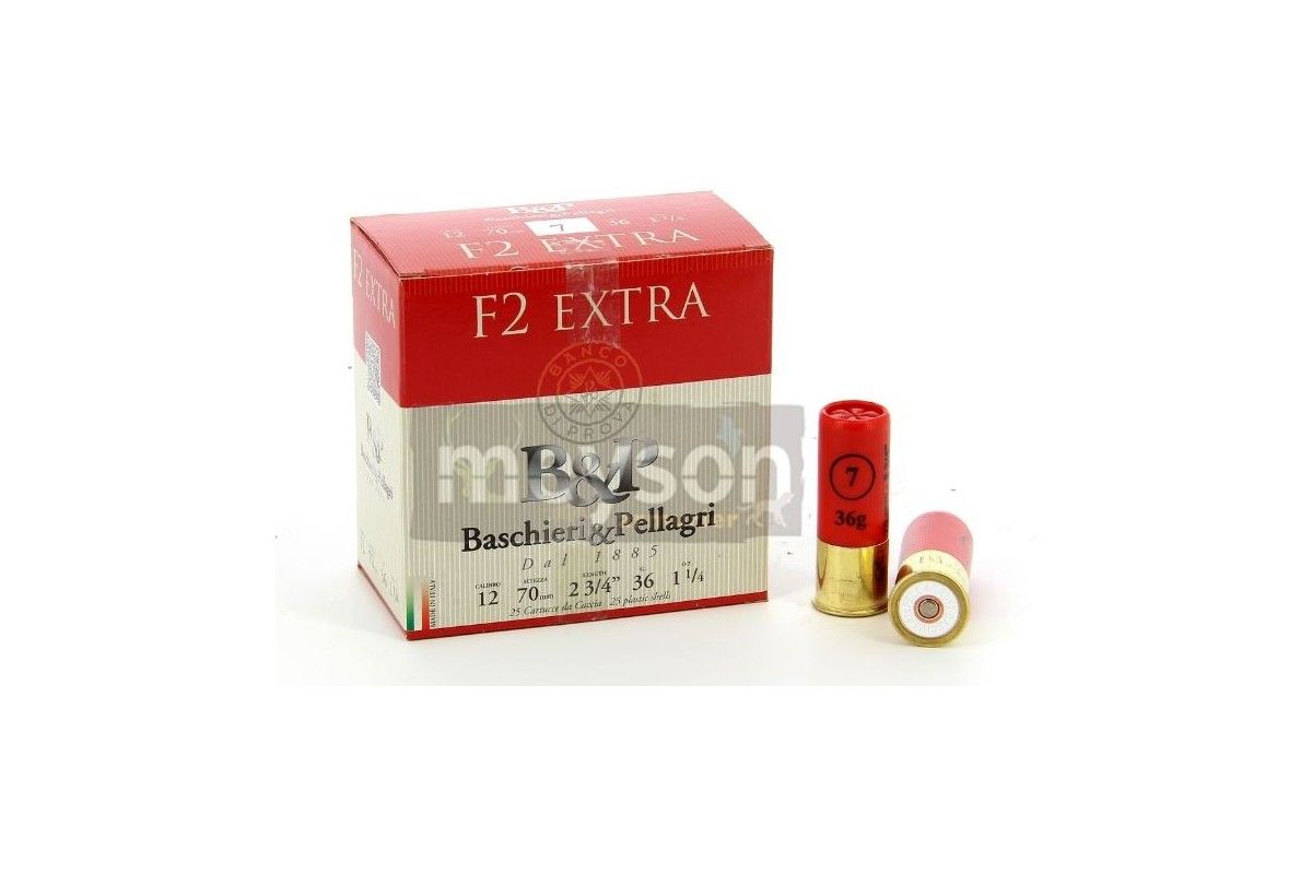 Cartouches B&P F2 EXTRA BJ calibre 12/70 36g Cartouches B&P F2 EXTRA BJ calibre 12/70 36g