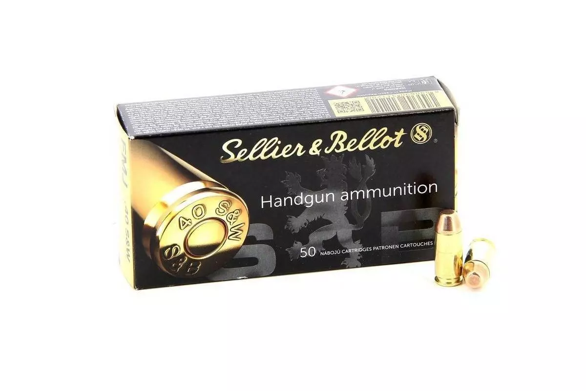 Munitions Sellier & Bellot FMJ calibre 40 S&W 180 grs boîte de 50 