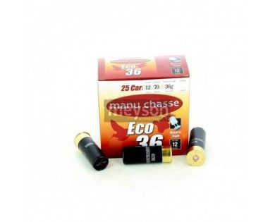 250 Cartouches de chasse MANUCHASSE ECO 36 Calibre 12 