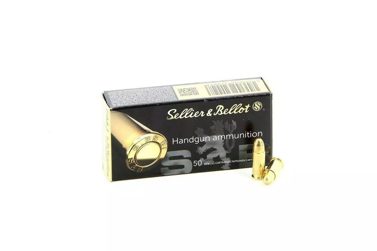 Munitions Sellier & Bellot FMJ calibre 6,35 Browning - 25 ACP 50 grs boîte de 50 
