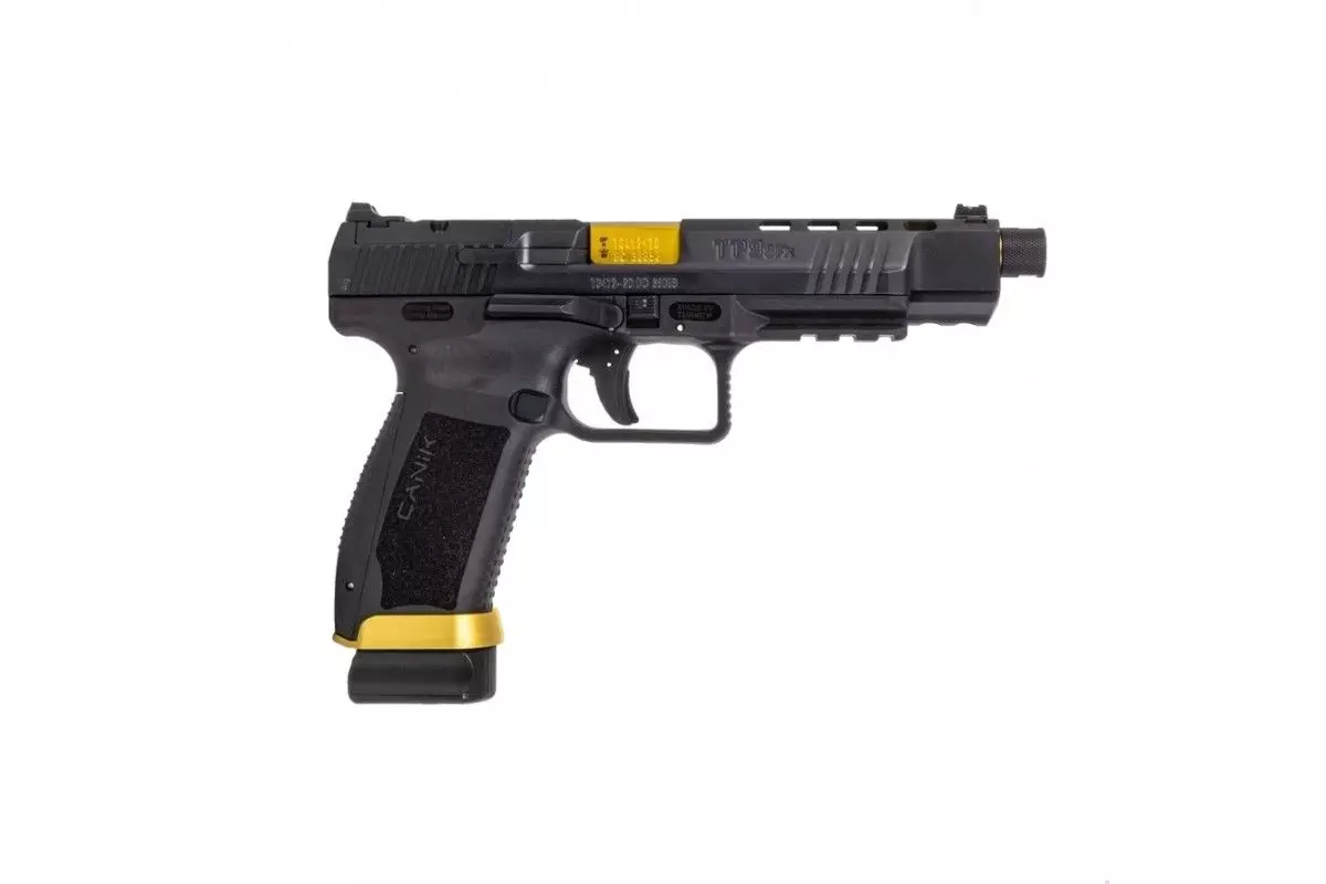 Pistolet semi-automatique Canik TP-9 SFX Mod 2 Custom noir et or calibre 9x19 