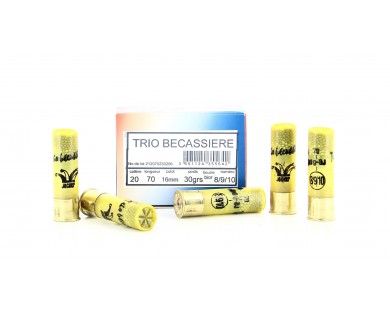 Cartouches JOCKER Trio Becassière Cal 20/70 30gr N°8/9/10 