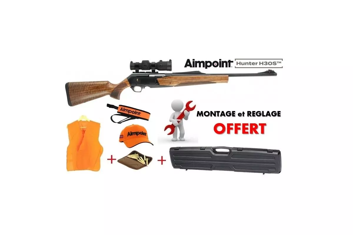 Pack Battue Carabine Browning BAR MK3 Hunter Gold 53cm + Aimpoint H30S 