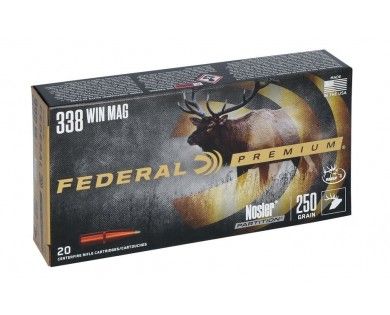 Munitions Federal 338 Win Mag 250 grains NOSLER PARTITION VITAL SHOK P338B2 
