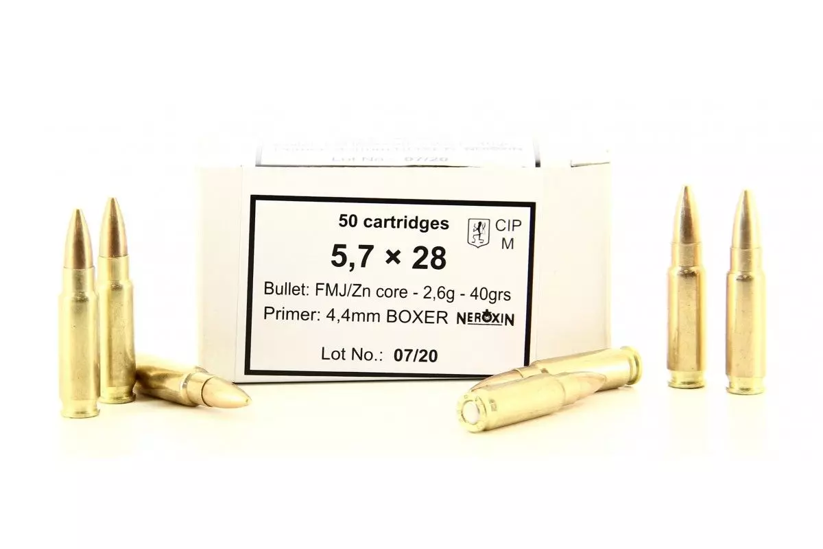 Munitions Sellier & Bellot Cal 5.7x28 FMJ 2.6g / 40 grs 