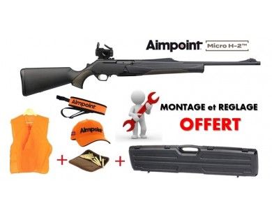 Pack Battue Carabine Browning BAR MK3 COMPO HC Black Brown Fileté 14x100 + Aimpoint Micro H2 