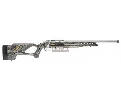 Carabine Ruger American Rimfire .22LR 10cps canon Inox 18'' fileté - crosse trou de pouce 