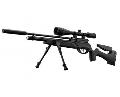 Carabine Gamo HPA PCP synthétique 10 coups calibre 5.5 mm 40 Joules + lunette 6-24x50 + bipied + pompe manuelle 