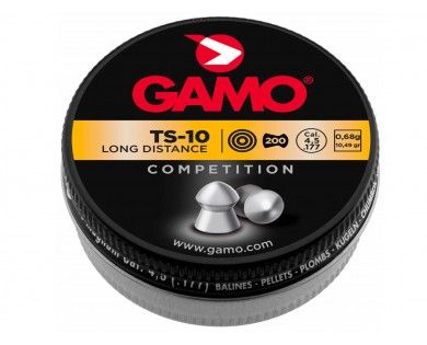 Boîte de 200 plombs Gamo TS-10 Long Distance calibre 4.5 mm diabolos 
