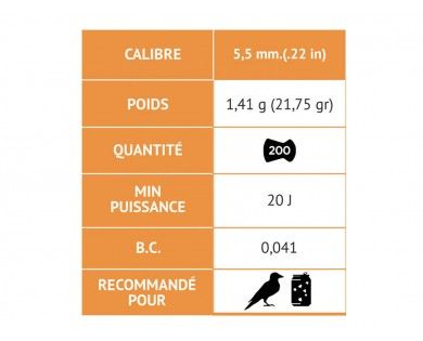 Boîte de 200 plombs Gamo TS-10 Long Distance calibre 4.5 mm diabolos 