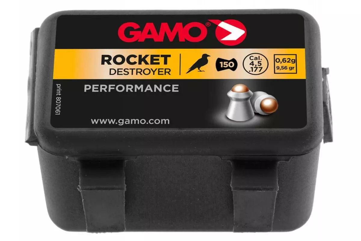 Boîte de 150 plombs Gamo Rocket Destructor calibre 4.5 mm diabolos 