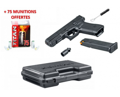 Pistolet à blanc Umarex Glock 17 Gen 5 noir 9 mm PAK + 75 munitions 