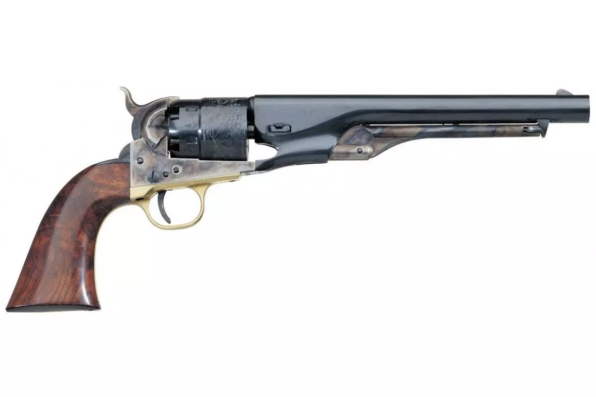 Revolver Uberti 1860 ARMY FLUTED .44 8"" BARILLET CANNELE-BLEU POUDRE NOIRE 