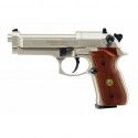 Pistolet Umarex Beretta M92 FS Nickel Wood calibre 4.5 mm diabolo 3,5 Joules 