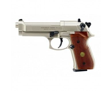 Pistolet Umarex Beretta M92 FS Nickel Wood calibre 4.5 mm diabolo 3,5 Joules 