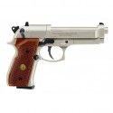 Pistolet Umarex Beretta M92 FS Nickel Wood calibre 4.5 mm diabolo 3,5 Joules 